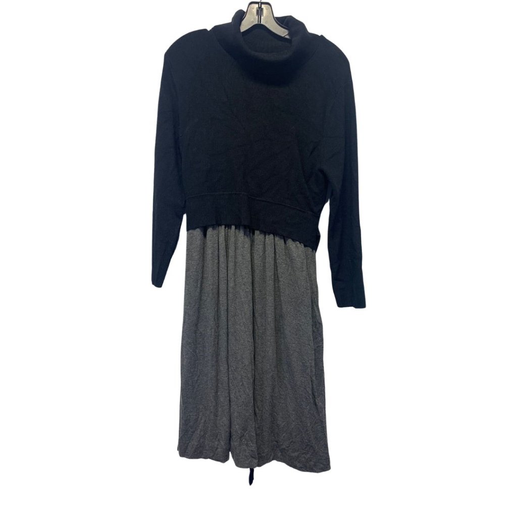 Anthropologie Moth Black Sweater Charcoal Gray Knit Dress
